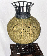 18" Rattan Vase with Metal Accents | Versatile Home & Office Décor